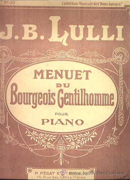 Partituras musicais: Menuet du Bourgeois Gentilhomme de Lulli