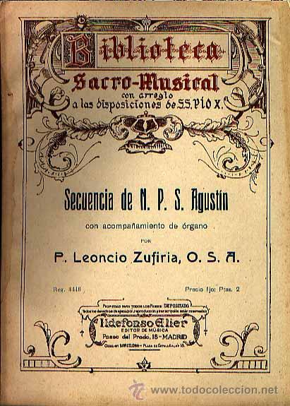 Musical scores: Secuencia de N. P. Agust&iacute;n de Leoncio Zufiria