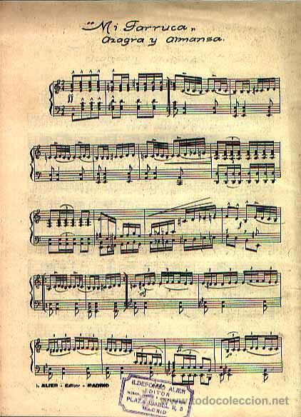 Musical scores: Mi farruca de Azagra y Aimansa