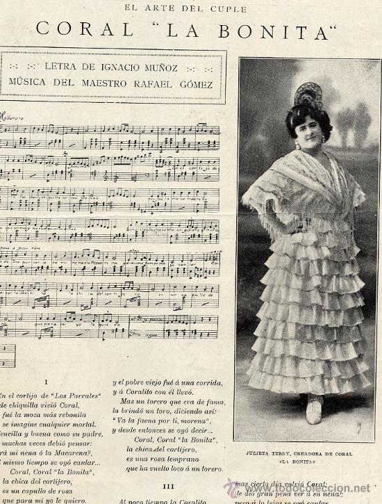Musical scores: LAS GOLONDRINAS  1914 UZANDIAGA  FRAGMENTO  HOJA REVISTA