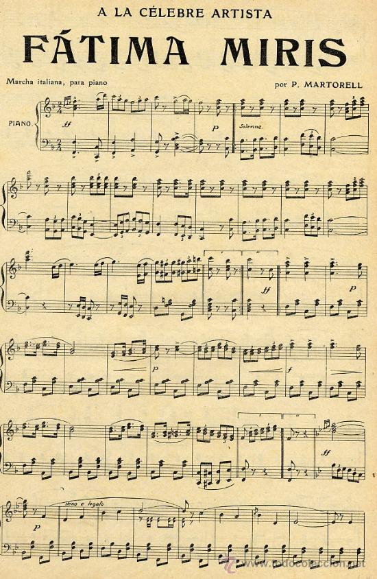 Musical scores: PASODOBLE 1914 PIANO MATHAU  RAFAEL GALUBART HOJA REVISTA