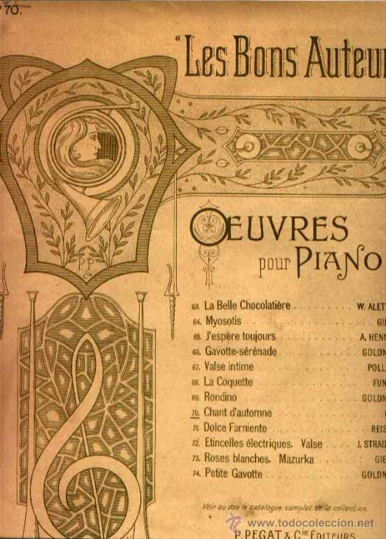 Musical scores: CHANT D&acute;AUTOMNE DE IDE OEUVRES POUR PIANO