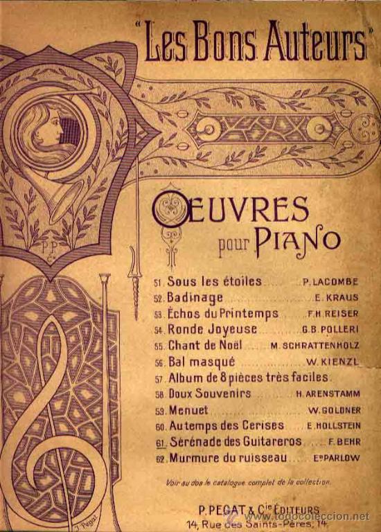 Musical scores: SERENADE DES GUITARREROS DE BEHR PARA PIANO