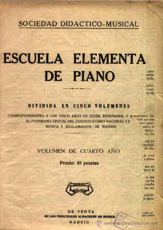 Partitions Musicales: ESCUELA ELEMENTAL DE PIANO CUARTO A&Ntilde;O