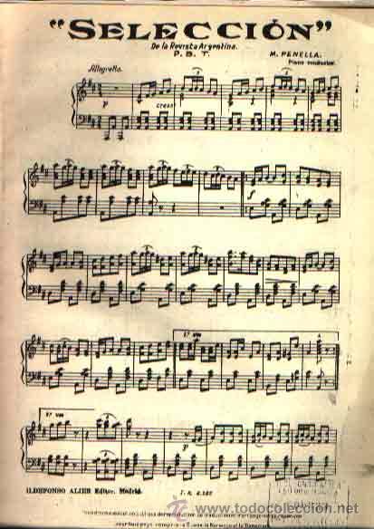 Partituren: SELECCI&Oacute;N DE LA REVISTA ARGENTINA P.B.T. DE M. PENELLA
