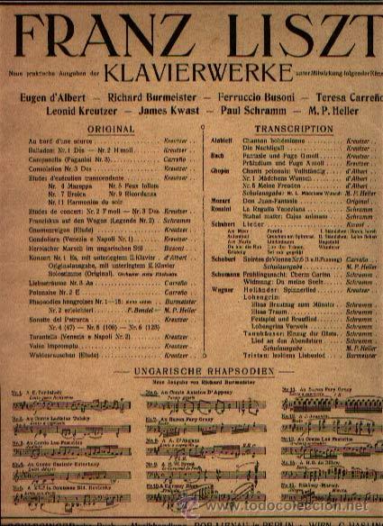 Partiture musicali: RAPSODIA HUNGARA N&ordm; 6 PARA PIANO DE FRANZ LISZT