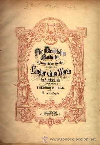 Partiture musicali: LIEDER OHNE WORTE PARA PIANO SOLO DE FELIX MENDELSSOHN EDICION PETERS