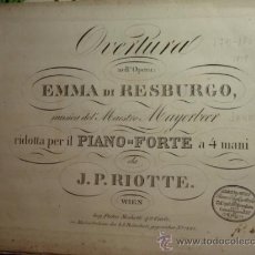 Partituras musicales: PARTITURA MUSICA JAKOB MAYERBEER OPERA EMMA DI RESBURGO - CIRCA 1860 SHEET MUSIC. Lote 32469791