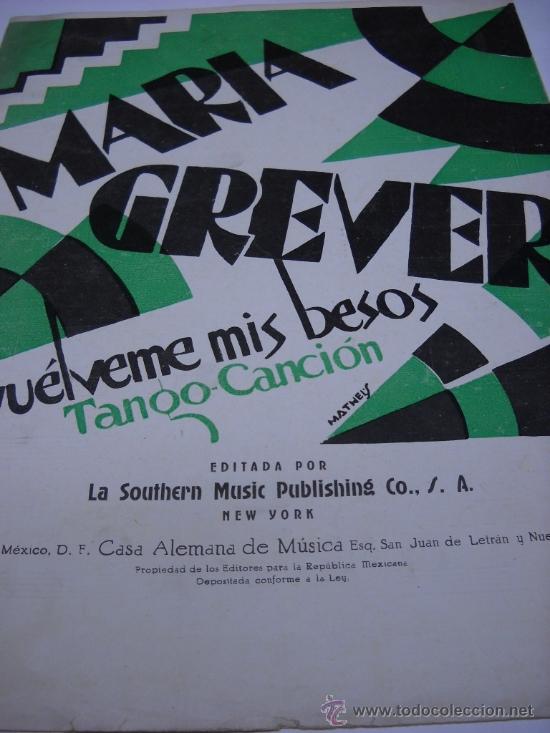 Partitura Devuelveme Mis Besos Tango Cancion Sold Through Direct Sale 35657456 comics and tebeos