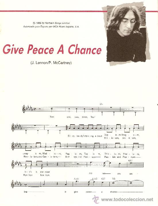 partitura de john lennon--give peace a chance-- - Comprar Partituras