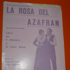 Partituras musicales: PARTITURA ZARZUELA LA ROSA DEL AZAFRAN Nº 4, 5 PAGINAS.