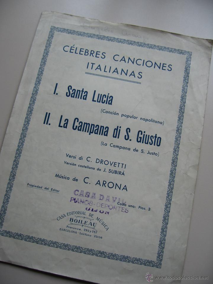 Le Campane Di San Giusto.Celebres Canciones Italianas Santa Lucia Y La C Buy Old Musical Scores At Todocoleccion 48006616