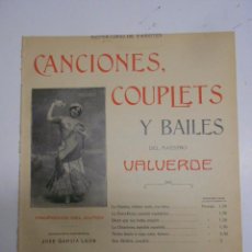 Partituras musicales: PARTTITURA CANCIONES COUPLETS Y BAILABLES DEL MAESTRO VALVERDE , LA BORA BORA.4 PP.24,5X30,5