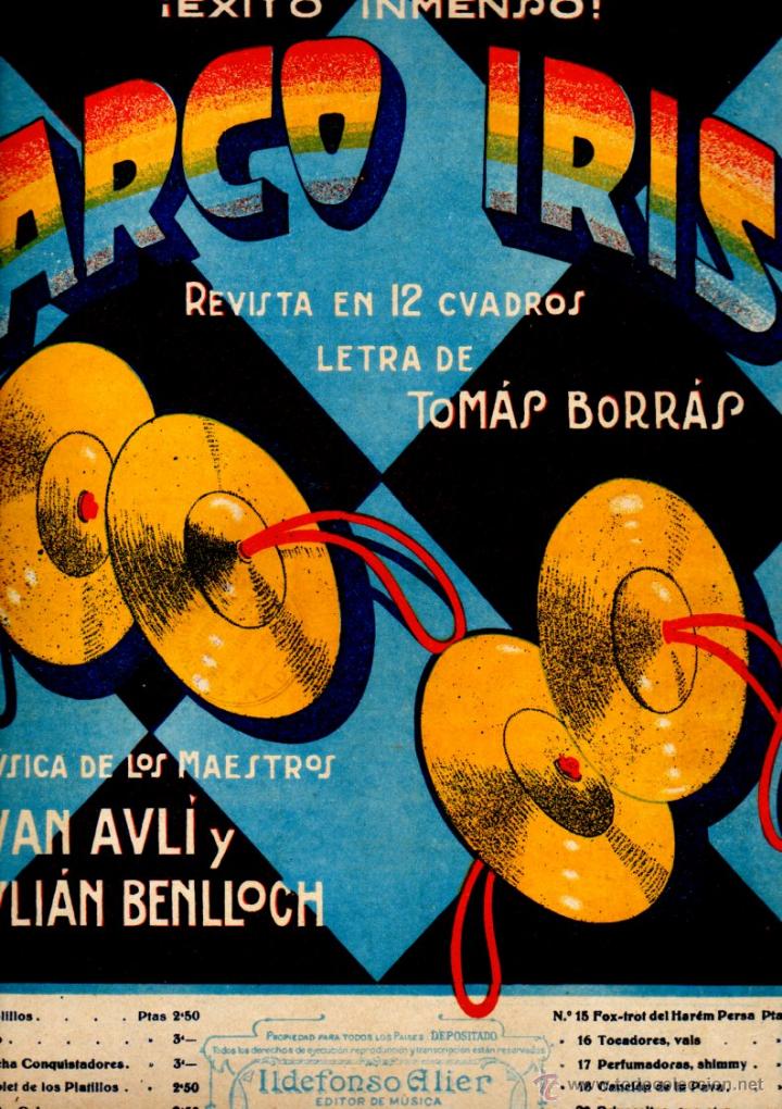 Partituras musicales: TOM&Aacute;S BORR&Aacute;S : ARCO IRIS - DOS PARTITURAS - Foto 1