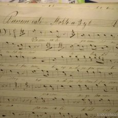 Partituras musicales: PARTITURA MANUSCRITA MOTETE A 3 Y CORO CIRCA 1890 PANEM CALI. Lote 56641263