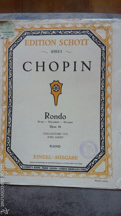 Partitions Musicales: EDITION SCHOTT ANTIGUA PARTITURA CHOPIN - RONDO OPUS 16 PIANO