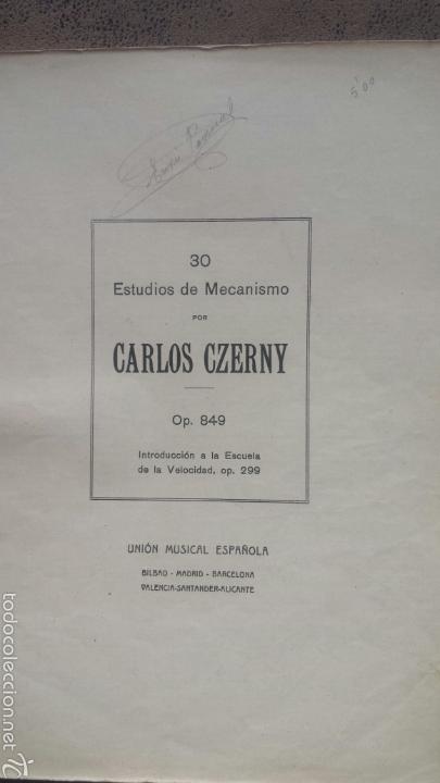 Partitions Musicales: 30 ESTUDIOS DE MECANISMO. Op.849 DE CARLOS CZERNY