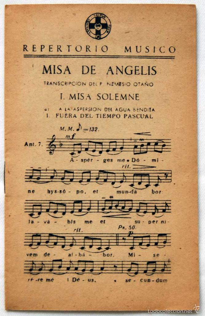 Repertorio Musico Misa De Angelis Transcripci Comprar Partituras Musicales Antiguas En Todocoleccion