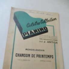Partituras musicales: MENDELSSOHN CHANSON DE PRINTEMPS-CÉLÉBRE COLLECTION PIANINO S/F.. Lote 88638952