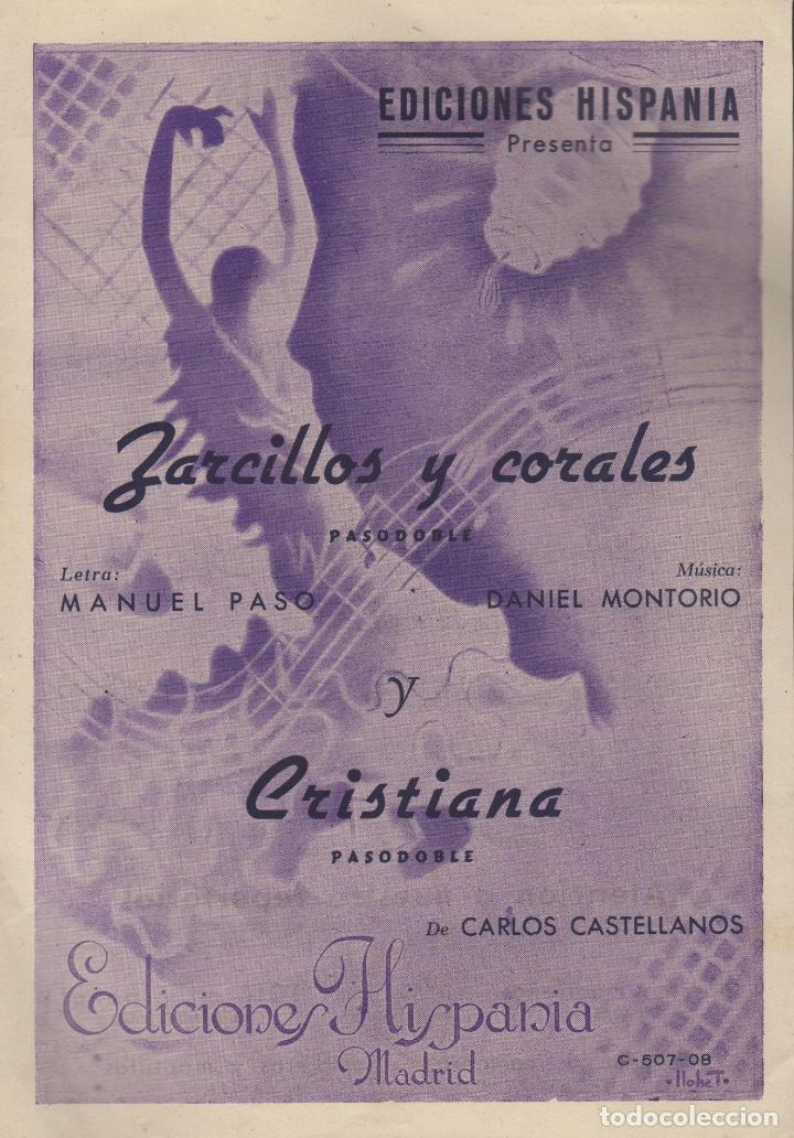 Musical scores: partitura rapsodia zarcillos y corales psodoble daniel montorio - cristiana carlos castellanos