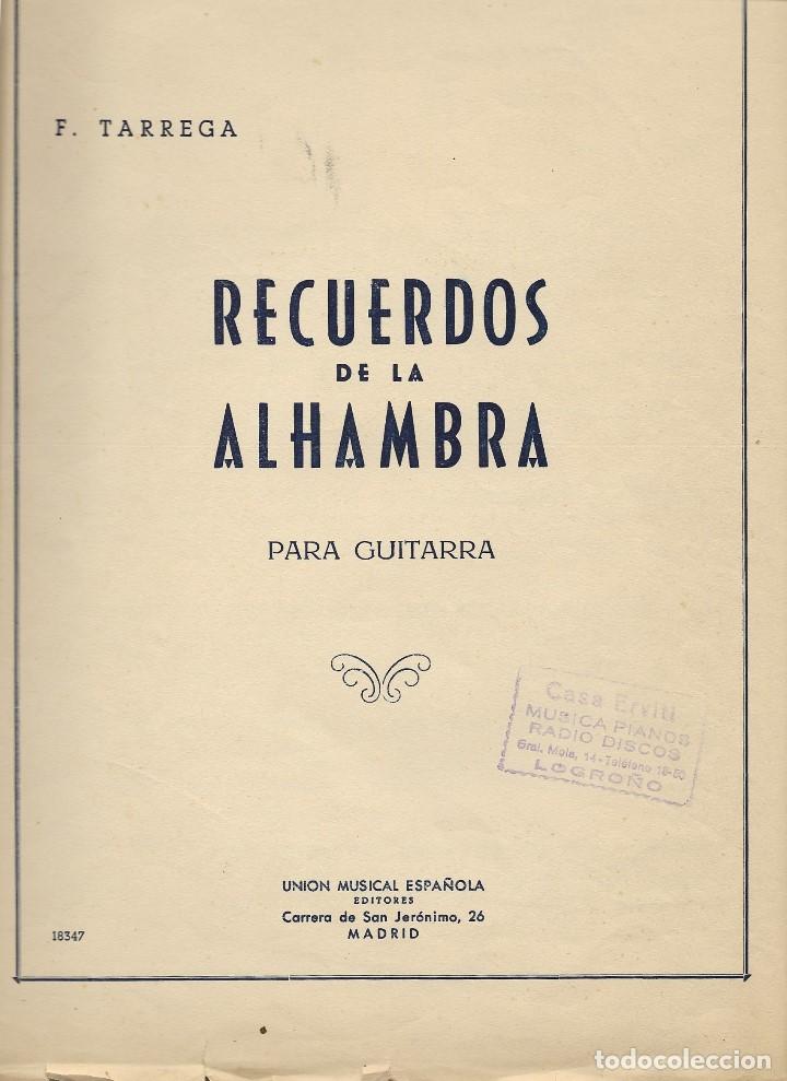 Partitura para guitarra - f. tarrega - recuerdo - Vendido en Venta Directa  - 108381767
