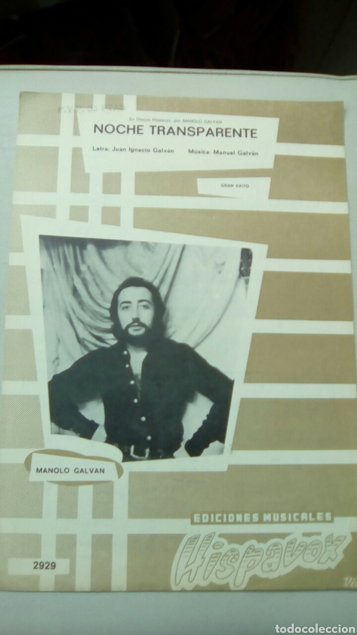 Partituras musicais: MANOLO GALVAN NOCHE TRANSPARENTE