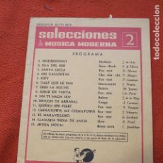 Partiture musicali: SELECCIONES DE MUSICA MODERNA 2, PARA SAXOFON ALTO, 1963, 15 CANCIONES. Lote 116197467