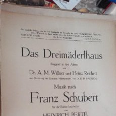 Partituras musicales: FRANZ SCHUBERT DASDREIÄDERLHAUS