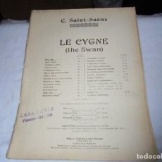 Partituras musicales: LE CYGNE(THE SWAN),MELODIA PARA VIOLONCHELO Y PINO.C.ASAINT-SAENS