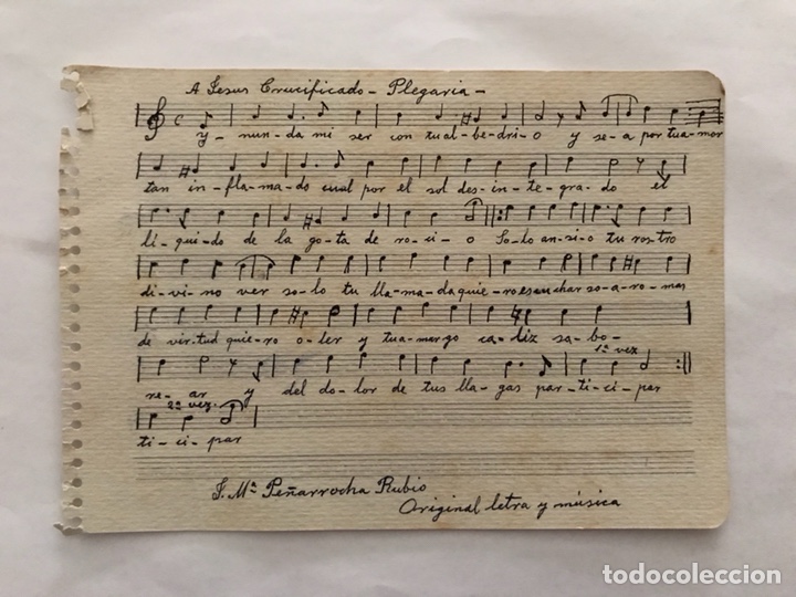 Partituren: Borbot&oacute; (Valencia) Composici&oacute;n Musical Religiosa, por J.M. Pe&ntilde;arrocha Rubio (h.1960?)