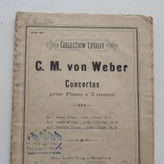 Partituras musicales: C.M. VON WEBER, PARTITURA, CONCERTOS POUR PIANO À 2 MAINS, COLLECTION LITOFF, 23 PÁGINAS. Lote 132986722