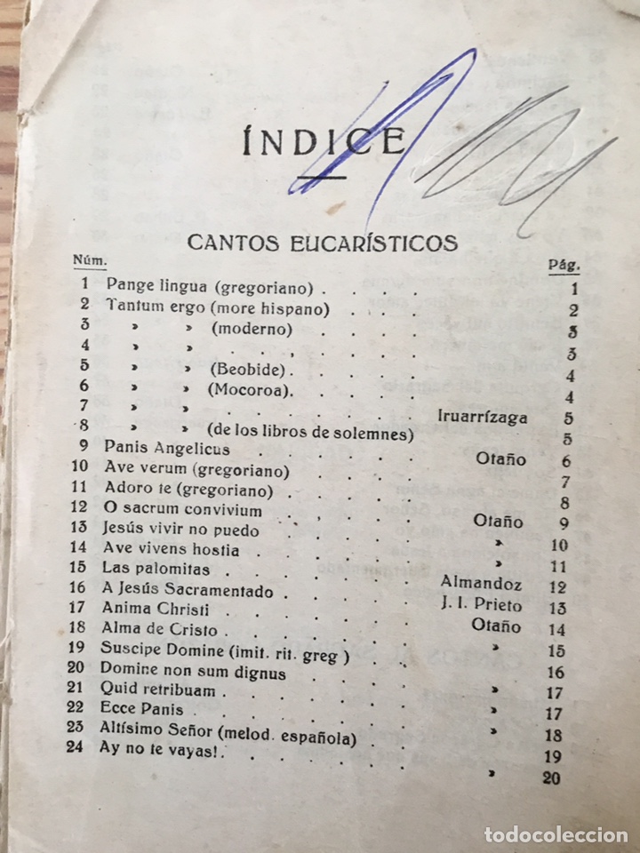 Partituras musicales: ANTIGUO LIBRETO DE C&Aacute;NTICOS EUCARISTICOS - Foto 2