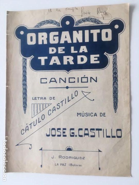Partituras musicais: Partitura antigua Organito de la tarde letra Catulo Castillo Musica Jos&eacute; G Castillo