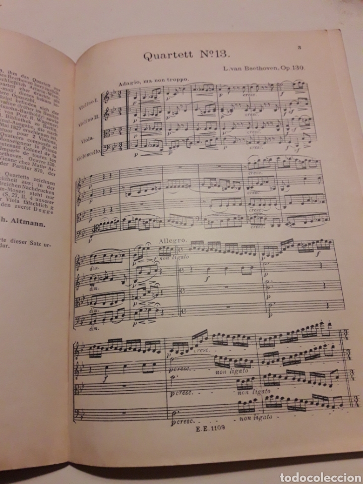 Partituras musicales: beethoven quartet Ernst Eulenburg Paynes - Foto 2