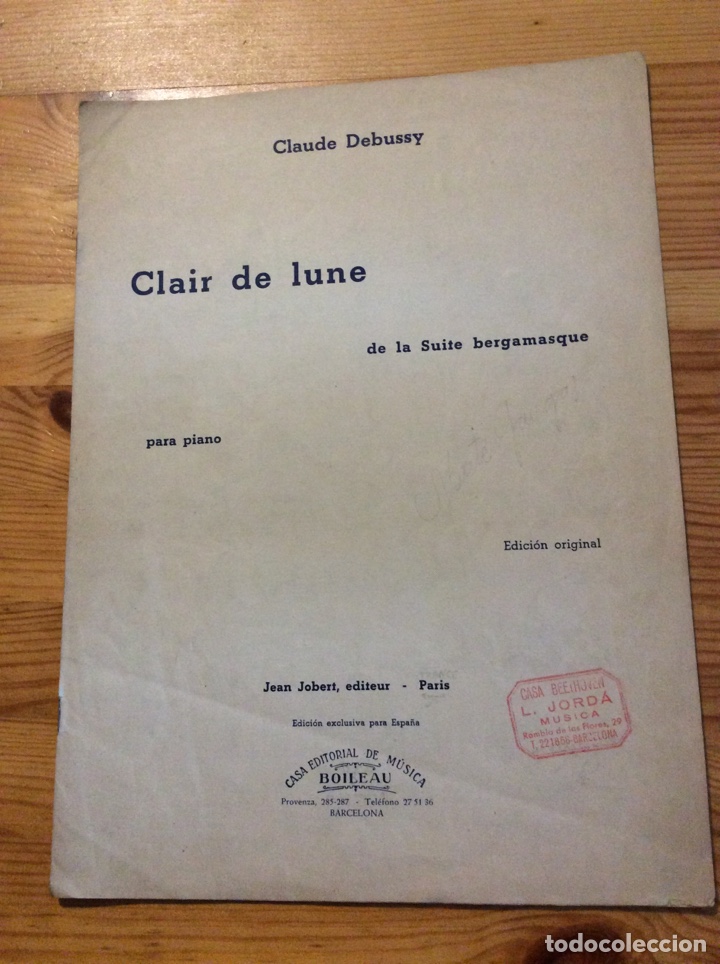 Partitions Musicales: CLAIR DE LUNE CLAUDE DEBUSSY PARTITURA