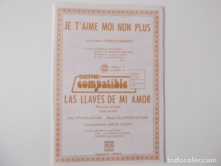 Je T Aime Moi Non Plus Jane Birkin Las Llav Buy Old Musical Scores At Todocoleccion