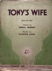 Tony's Wife. Letra de Harold Adamson. Música de Burton Lane