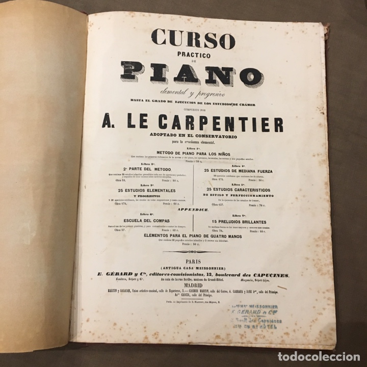 Musical scores: CURSO PRACTICO DE PIANO A.LE CARPENTIER Y COMPENDIO