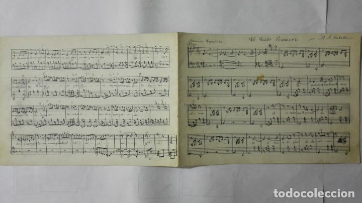 Partituras musicais: ANTIGUA PARTITURA, EL CABO PRIMERO - CANCION ESPA&Ntilde;OLA, POR M. F. CABALLERO, 4 PAGINAS