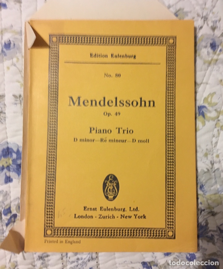 Partituras musicais: Mendelssohn piano trio