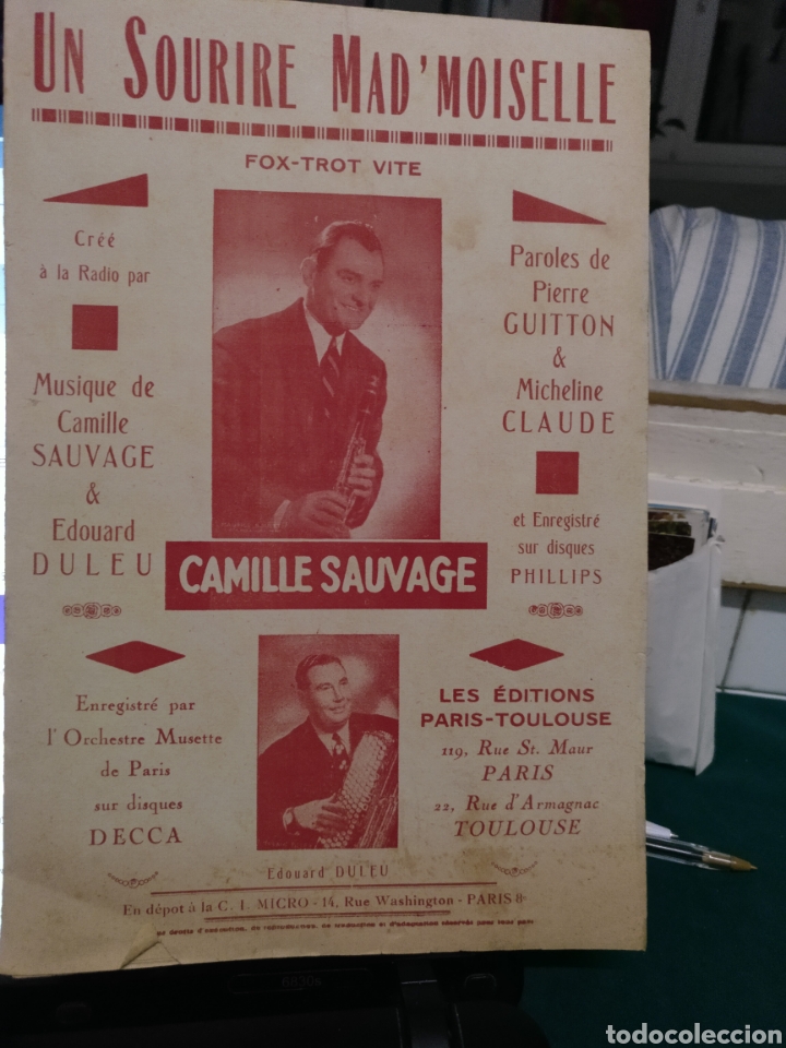 Partituras musicales: Un sourire mad' moiselle