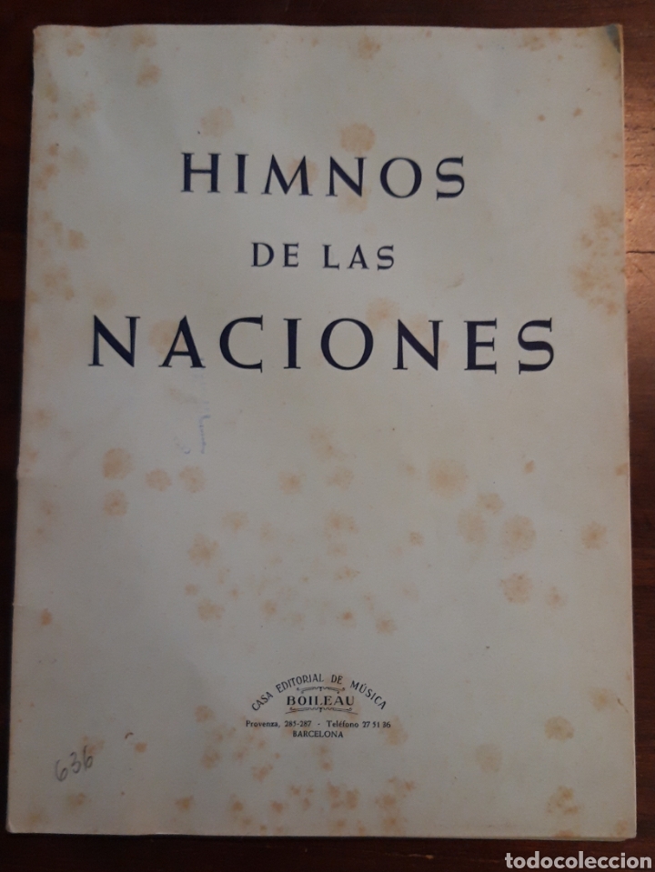 Partituras musicais: Himnos de las naciones . Librito 44 partituras.antiguo bien conservado