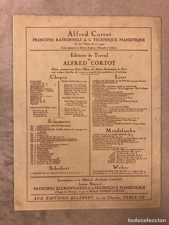 Partituras musicales: LOTE 3 LIBRETOS DE PARTITURAS DE SCHUMANN. ALFRED CORTOT. EDITIONS SALABERT - Foto 19 - 182874907