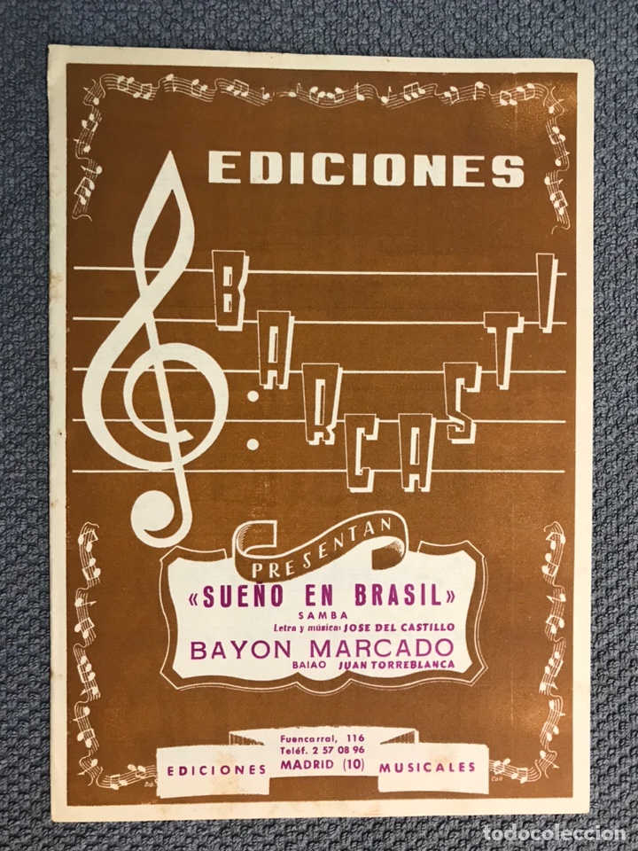 Musical scores: MUSICA. Partituras: Sue&ntilde;o en Brasil. SAMBA. Ediciones Barcast, Madrid (h.1950?)