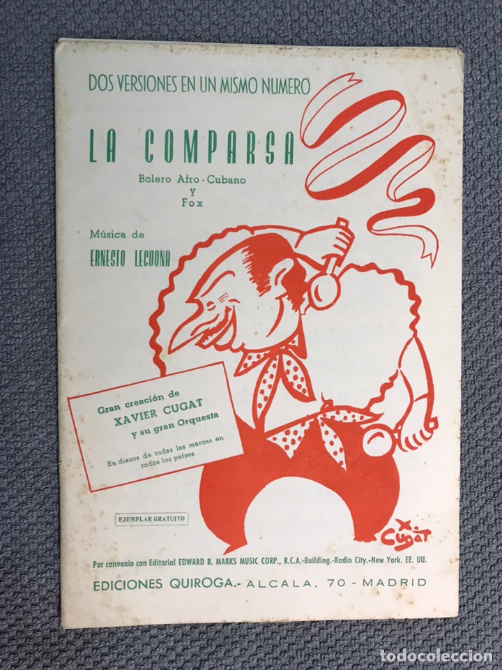 Musical scores: MUSICA. Partituras: LA COMPARSA. Bolero Afro-Cubano y FOX, Gran Creaci&oacute;n de Xavier Cugat