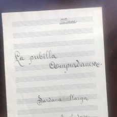 Partituras musicales: LA PUBILLA AMPURDANESA - SARDANA LLARGA - JOSEPH SERRA - PARTITURA MANUSCRITA. Lote 189999325