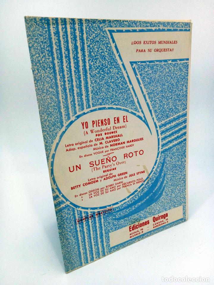 Partituren: PARTITURA. YO PIENSO EN EL (FRANCOISE HARDY) UN SUE&Ntilde;O ROTO (JULE STYNE). Quiroga, 1963