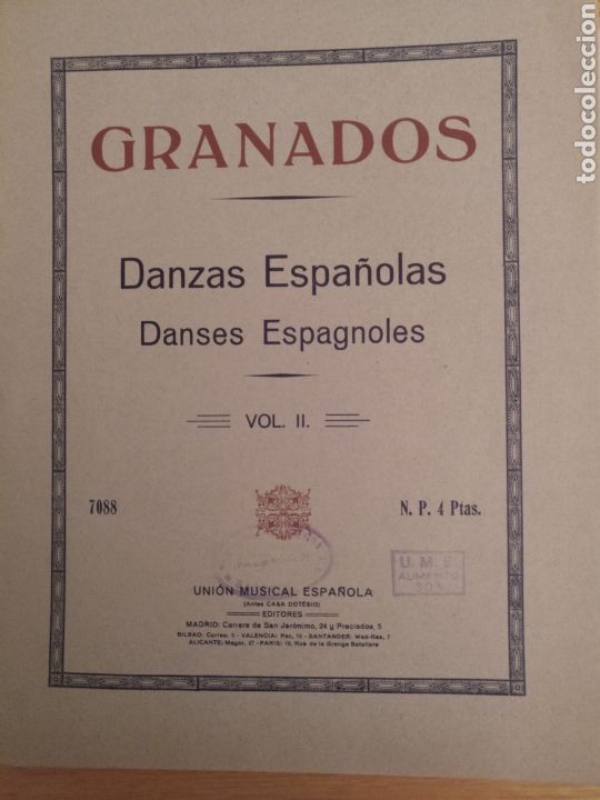 Partituren: Partitura Danzas Espa&ntilde;olas Vol II Granados