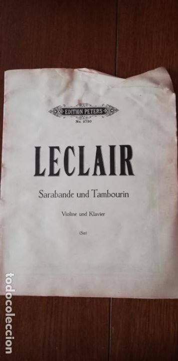 Partitions Musicales: Sarabande y tamburin - J. M. Leclair