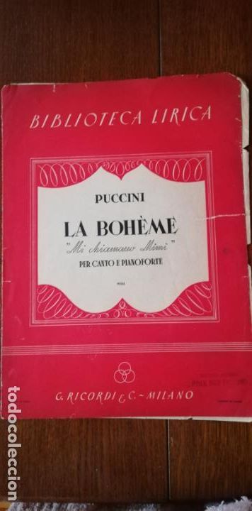 Partitions Musicales: La Boh&ecirc;me de Giacomo Puccini - N&deg;3 - acto 1 - Mi chiamano Mimi
